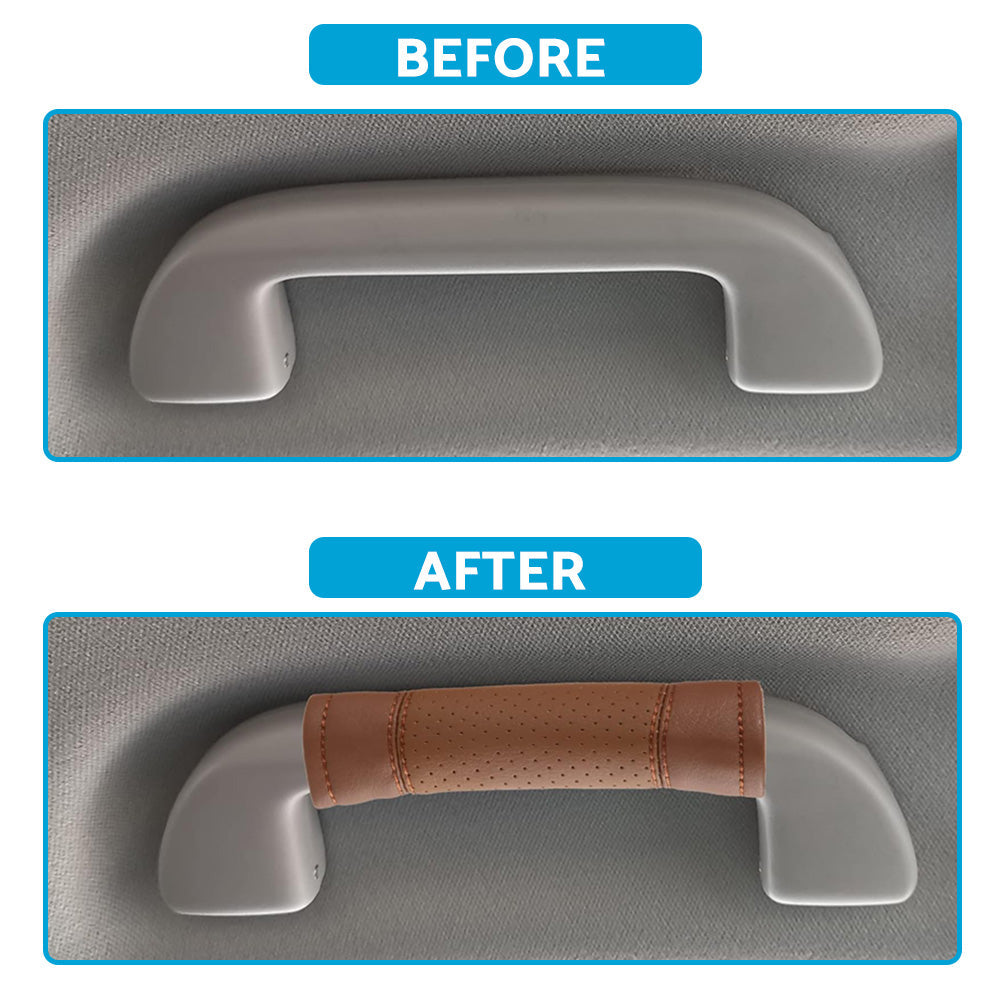 2pcs Universal Car Accessories Faux Leather Door Handle Cover Soft Car Handle